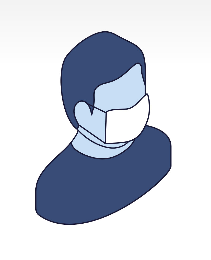 Picture of mannequin wearing mask